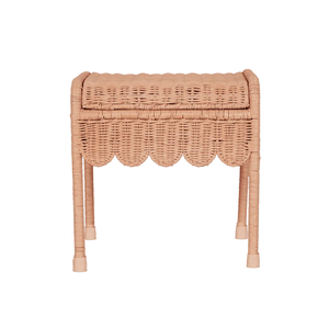 Tabouret en rotin tissé à la main Farmhouse Rattan Petal Storie avec couvercle Lampes de chambre à coucher Chevet Fabriqué par VgreenArt Fabriqué au Vietnam - Product Image 1