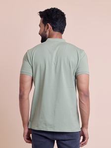 Camiseta de media manga para hombre de alta calidad con cuello mandarín, ropa informal cómoda para trajes de oficina diarios - Product Image 6
