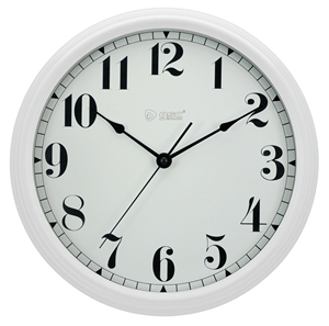 Vintage <b>white</b> wall <b>clock</b> 33.4cm (GSC 405005002) - Product Image 1