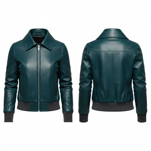 Chaqueta de Motociclista de Algodón de Alta Calidad para Mujer, Chaqueta de Cuero Vacuno Genuino, Informal, Impermeable, Abrigo de Moda de Invierno para Mujer - Product Image 1