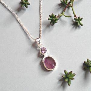 Dos Colgantes de Plata con Piedras y Amatista, Colgantes de Plata 925, Joyería al Mejor Precio, Colgantes de Plata - Product Image 2