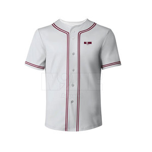 เสื้อเบสบอลคุณภาพสูง โพลีเอสเตอร์ 100% สีตามสั่ง ระบายอากาศ แห้งเร็ว ไซส์ใหญ่ สำหรับทีม พร้อมโลโก้ตามสั่ง - Product Image 5