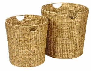 Cesto de Lavandería Premium Ecológico de Jacinto de Agua Tejido a Mano Estilo Vintage Vietnamita para Organización Doméstica Conveniente y Almacenamiento Ordenado - Product Image 2