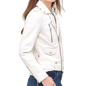 Veste de moto en cuir PU simple et souple de taille plus personnalisée pour les femmes - Product Image 3
