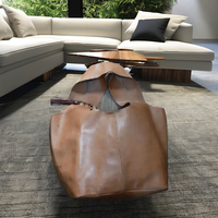 Sac à dos pliable en cuir véritable Moroccan Soul, modèle 062, avec motif lettres MA, idéal pour les voyages