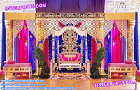 Décoration de scène colorée pour soirée DJ et Mehndi, mariage indien, Suisse