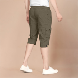 Short cargo long Offre Spéciale pour hommes coupe décontractée sous le genou avec taille élastique pour la course à pied en plein air, la randonnée et l'utilité moderne - Product Image 5