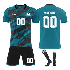 เสื้อฟุตบอล 7V7 ขายดีที่สุด ผ้าตาข่ายแห้งเร็ว โพลีเอสเตอร์ 100% ระบายอากาศได้ดี สกรีนโลโก้และชื่อทีมได้ - Product Image 2