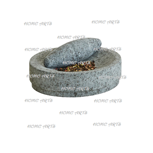 Mortier et pilon en marbre blanc faits à la main forme ronde broyeur de taille personnalisée avec pilon pour outils de cuisine - Product Image 5