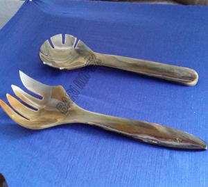 ช้อนงานฝีมือ ทำด้วยมืออย่างเป็นธรรมชาติ เป็นมิตรกับสิ่งแวดล้อม ปลอดภัยสำหรับเครื่องล้างจาน อุปกรณ์ทำสลัด สำหรับใช้ในบ้านและครัว ผลิตในอินเดีย - Product Image 3