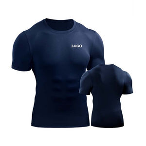 Venta caliente gimnasio Fitness Activewear camisetas Unisex OEM manga corta impresión personalizada malla transpirable frente sólido ropa deportiva - Product Image 1