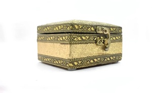 Glass and Metal Finished Hand Made Metal Decorative Luxury Jewellery <b>Box</b> for <b>Rings</b> Necklace & Pendant - Product Image 4