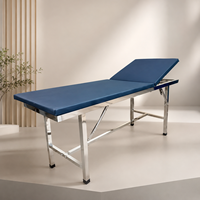 Table d'examen médical réglable en acier inoxydable, table de traitement portable, table de massage pour hôpital et clinique
