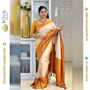 Collection de Saris Kubera Pattu en Tissu Tissé, Magnifiquement Conçus au Sud, avec Bordure Richement Ornée de Jacquard et de Pallu, et Blouse en Soie Douce - Product Image 3