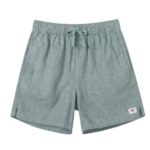 Shorts amples en lin et coton pour homme, couleurs unies, style décontracté, légers, pour l'été, coupe large, vintage, pour la plage - Product Image 5