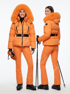 Wholesale Men's Winter Puffer Jacket Set with Fur Hood Windproof Zipper Closure Plus Size <b>Waterproof</b> <b>Snowsuit</b> - Product Image 2