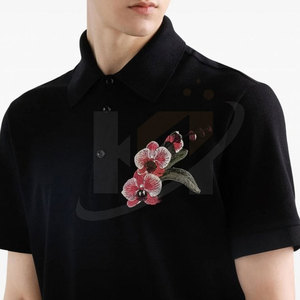 Polo bordado con mangas cortas que absorbe la humedad hecho en Pakistán, Polo bordado de tela cómodo más vendido - Product Image 4