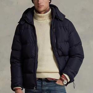 Parka cortavientos de nailon de tendencia para hombre con aislamiento térmico ODM personalizado con capucha cálida chaqueta acolchada para uso al aire libre - Product Image 4