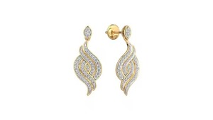 Pendientes de aro de diamantes de oro amarillo de 14 quilates elegantes de la mejor calidad para uso diario o regalos Premium durante las vacaciones disponibles para la venta - Product Image 4