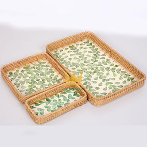 Plateau en rotin de coquillage naturel écologique de décor à la maison de luxe de mode de conception créative de Offre Spéciale du Vietnam - Product Image 2