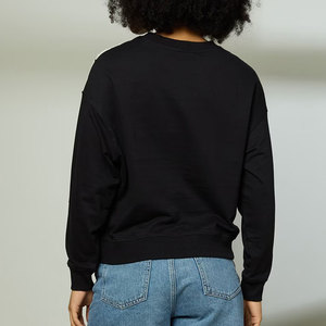 Coupe ample côtelé col rond 80% coton 20% polyester polaire côtelé poignets et sweat-shirt femme - Product Image 2
