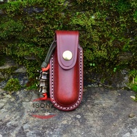 Couteau de chasse pliant damas forgé à la main de qualité supérieure avec gaine en cuir couteau de Camping de poche cadeau pour hommes