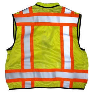 Chaleco de seguridad laboral reflectante personalizado al por mayor, chaqueta de seguridad de poliéster con cremallera para construcción, ropa de trabajo con logotipo personalizado - Product Image 6