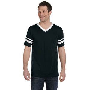 Camiseta azul real con cuello en V para hombre, camiseta informal básica de manga corta de algodón sólido Premium, camiseta sostenible anticontracción - Product Image 4