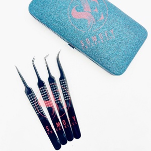 Pince à épiler professionnelle Shine Black Plasma Diamond Grip pour cils, en acier inoxydable durable, 10 mm, pointe lisse et pointue - Product Image 6