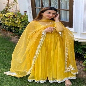 ชุดปาร์ตี้เสื้อผ้าปากีสถานอินเดีย,ชุดเสื้อผ้าผู้หญิงอินเดียชุด Salwar Kameez เย็บปักแน่น - Product Image 2
