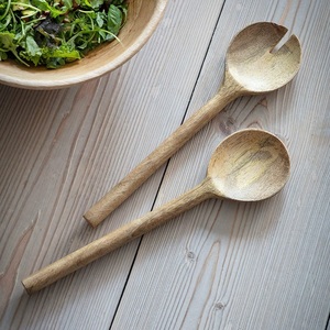 Customized Wooden Salad Server Set Elegant Home Restaurant Tableware Decoration <b>Flatware</b> for Weddings - Product Image 5