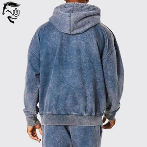 Unbridleds Industry's Luxury Acid Wash Hoodies para hombres 100% algodón Heavyweight Fleece Winter Digital 300g secado rápido transpirable - Product Image 3
