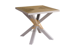 Muebles de exterior, mesa de madera maciza de teca, combinación de revestimiento de aluminio en las patas/Araña, Construcción fuerte hecha en Indonesia - Product Image 4