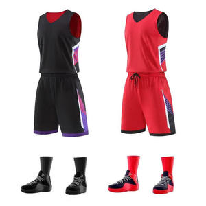 Conjunto de uniforme de baloncesto para hombre, camiseta y pantalones cortos, transpirable, ligero, de secado rápido, ropa deportiva atlética para práctica de equipo - Product Image 2