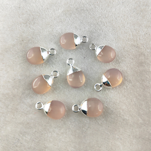 Calcedonia Piedra preciosa Encanto Colgante Tumble Rosa Con Chapado En Oro Suave Cristiano Religioso Tipo Electrochapado Colgante - Product Image 3