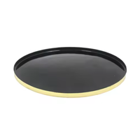 Assiette de présentation en métal plaqué or pour la décoration de table de luxe pour les fêtes, les mariages, les réceptions, les hôtels, les restaurants