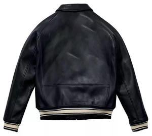 Blouson universitaire vierge personnalisable avec logo, manches en toile, col montant, doublure polaire écologique, logo frontal - Product Image 4