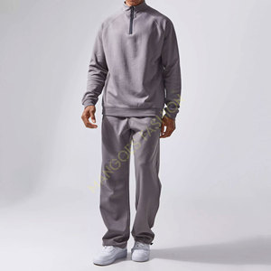 Men's Winter Printed <b>Polyester</b>/Cotton Tracksuit Custom Jogging Suits Breathable Casual Two Piece Set Hooded Drawstring Closure - Product Image 4