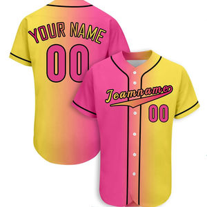 Maillots de baseball personnalisés en gros pour cheerleading, 100 % polyester, impression numérique, manches courtes, tissu respirant, tailles unisexes pour adultes - Product Image 1