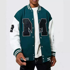 Elson Sports Manufacture Design Personnalisé Chenille Broderie Baseball Letterman Vestes Hommes Vintage Cuir Manches Varsity Veste - Product Image 6