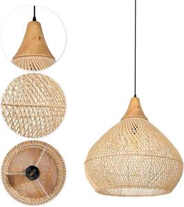 New Design 2024 Rattan <b>Lampshade</b> Adjustable <b>Vintage</b> Farmhouse Chandelier <b>Lampshade</b> for Home Decoration Wholesales in Vietnam - Product Image 3