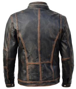 แจ็กเก็ตมอเตอร์ไซค์สำหรับผู้ชายแจ็กเก็ตหนังมอเตอร์ไซค์พร้อมอุปกรณ์ป้องกันผ่านการรับรองจาก CE - Product Image 2