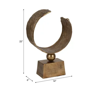 งานประติมากรรมรูปม้า อลูมิเนียมชุบทอง ดีไซน์โบราณผสมผสานความทันสมัย สำหรับตกแต่งบ้านระดับพรีเมียม จาก ZAHID EXPORTS ขนาดใหญ่ - Product Image 1