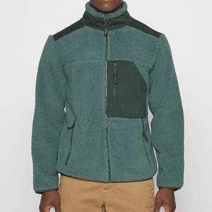 Abrigo polar personalizado de invierno y exterior de color sólido para hombre, chaqueta de Sherpa con cremallera completa y bolsillos, chaqueta de lana cálida para hombre - Product Image 2