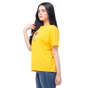 Quantité minimale de commande bas OEM T-shirt d'été à la mode pour femmes imprimé graphique personnalisé manches courtes décontracté polyvalent Baggy haut pour femme - Product Image 4