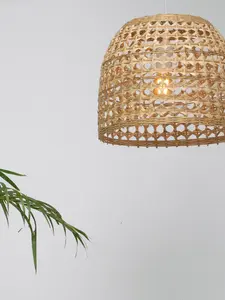 Plafonnier en bambou personnalisable idéal pour les restaurants, les cafés et les entreprises d'accueil nécessitant des lampes naturelles uniques - Product Image 2