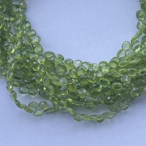 Cuentas de piedra de peridoto Natural en forma de corazón, cuentas de gotas de Briolette de corte facetado para fabricación de joyas, collar y pulsera, 4mm, 6mm y 8mm - Product Image 4