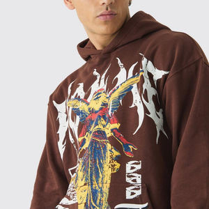 Sweat à capuche long surdimensionné pour homme en molleton 100 % coton, personnalisable, de haute qualité, respirant et épais – Style urbain hiver Hip Hop - Product Image 4