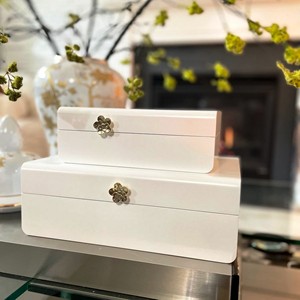 Boîte décorative rectangulaire en bois blanc Vente chaude Cadeaux et artisanat Boîtes en bois Signes muraux fabriqués en Inde - Product Image 1