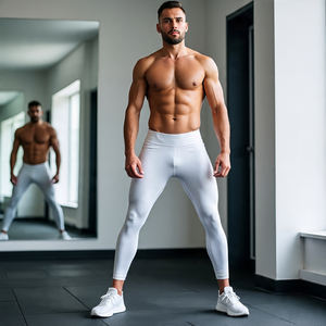 Leggings de Compression Pantalons Hommes Logo Personnalisé Longueur Cheville Collants Pantalon Hommes Couche De Base Legging D'entraînement Homme - Product Image 1